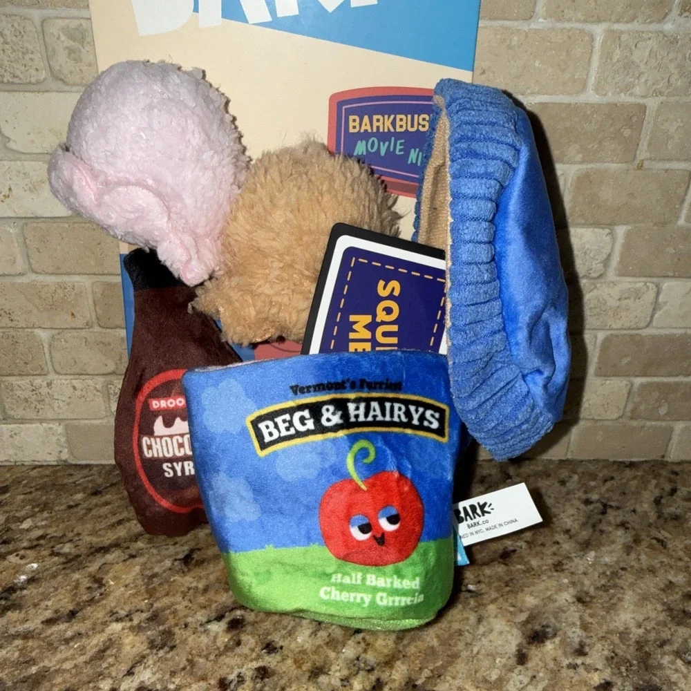 Bark Hide & Seek Treats Beg & Hairys Ice Cream Toys Squeaks For XS/S Dogs